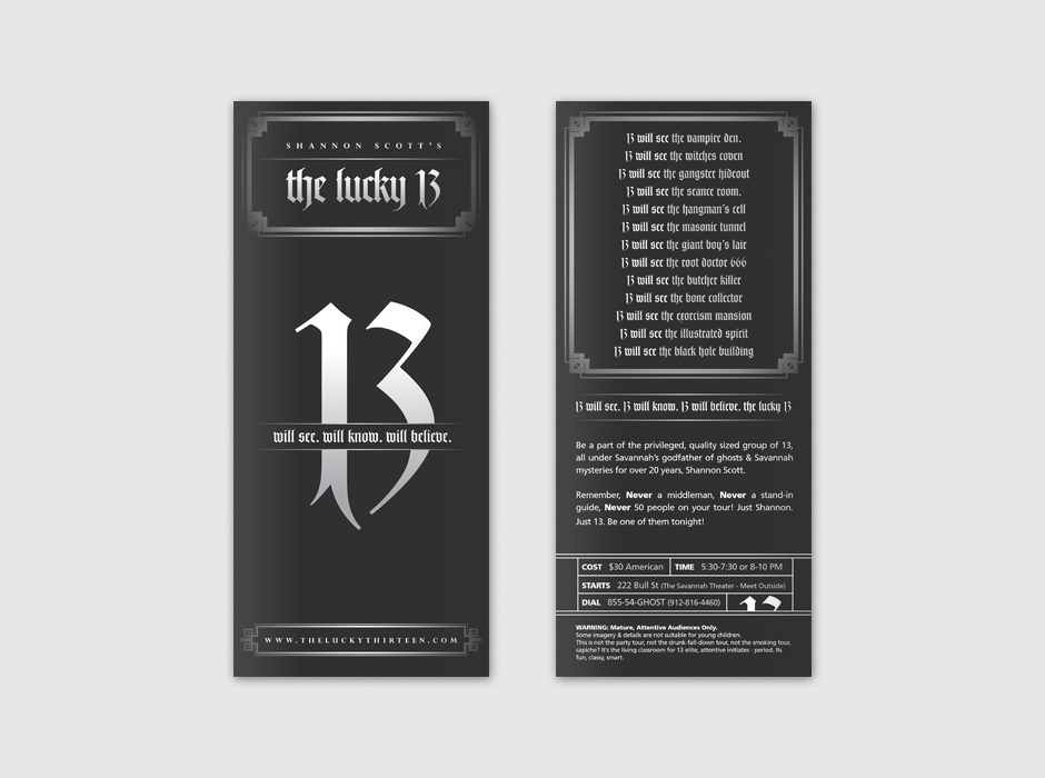 The Lucky 13 Rack Card