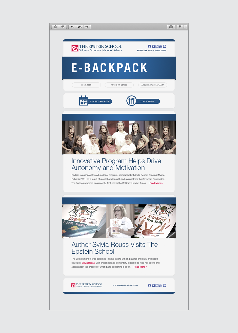 The Epstein School Newsletter Series E-Backpack