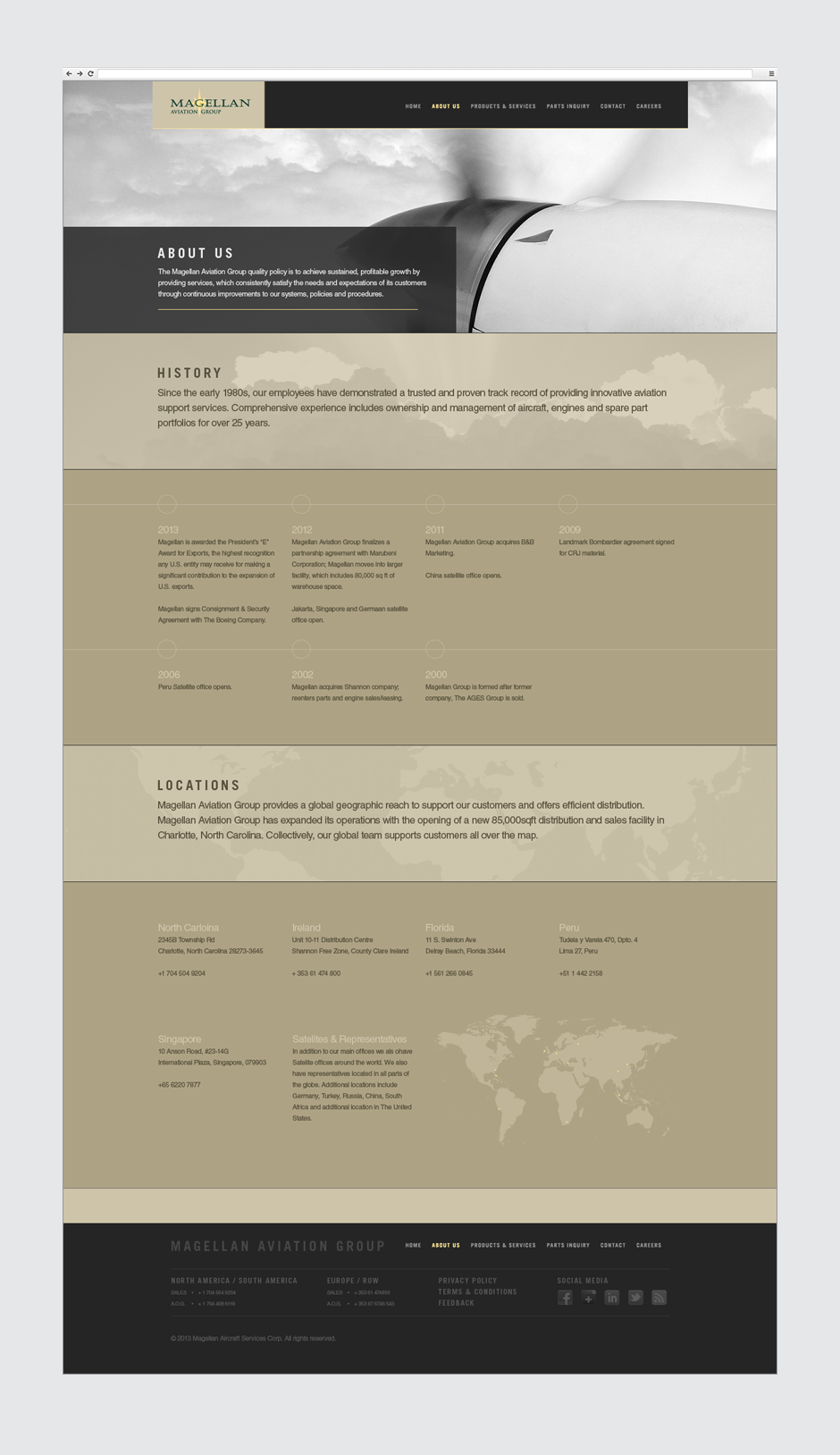 Magellan Aviation Group Website Graphic Design